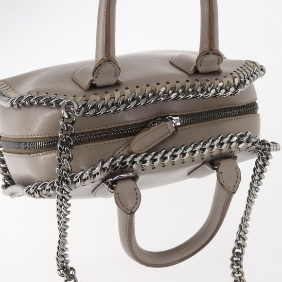 Stella MacCartney Chain Falabella Box Bag Leather 2way Gray 455137 Auth gh917
