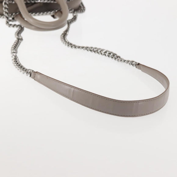 Stella MacCartney Chain Falabella Box Bag Leather 2way Gray 455137 Auth gh917