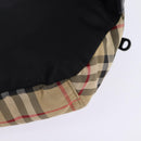 BURBERRY Nova Check Waist bag Nylon Beige Silver Auth gh918-16