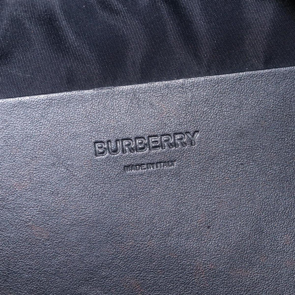 BURBERRY Nova Check Waist bag Nylon Beige Silver Auth gh918