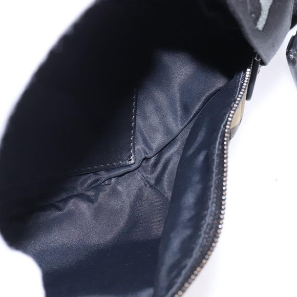 BURBERRY Nova Check Waist bag Nylon Beige Silver Auth gh918