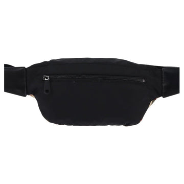 BURBERRY Nova Check Waist bag Nylon Beige Silver Auth gh918 - 0