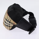 BURBERRY Nova Check Waist bag Nylon Beige Silver Auth gh918-3