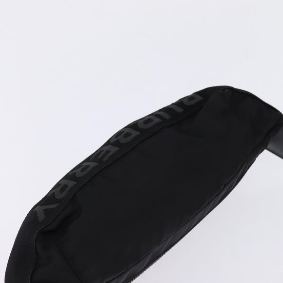 BURBERRY Nova Check Waist bag Nylon Beige Silver Auth gh918