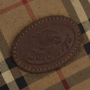 Burberrys Nova Check Boston Bag PVC Beige Gold Auth gh919-14