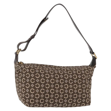 CELINE C Macadam Canvas Hand Bag Brown Gold Auth gh920