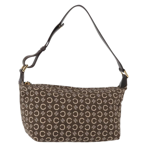 CELINE C Macadam Canvas Hand Bag Brown Gold Auth gh920