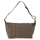 CELINE C Macadam Canvas Hand Bag Brown Gold Auth gh920-2