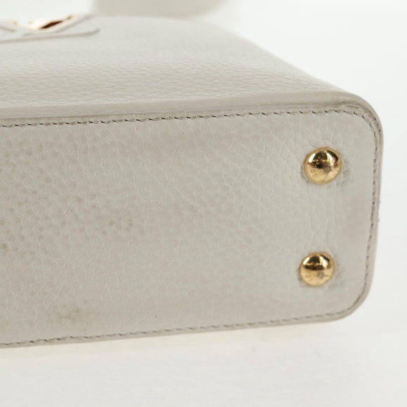 LOUIS VUITTON Capusine BB Bag Taurillon Leather 2way White M55832 LV Auth gh935V