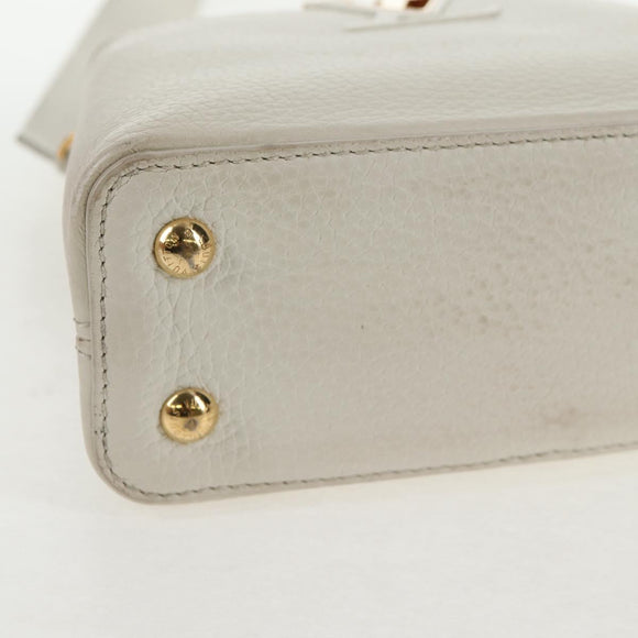LOUIS VUITTON Capusine BB Bag Taurillon Leather 2way White M55832 LV Auth gh935V