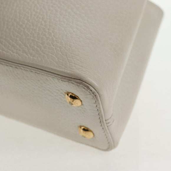LOUIS VUITTON Capusine BB Bag Taurillon Leather 2way White M55832 LV Auth gh935V