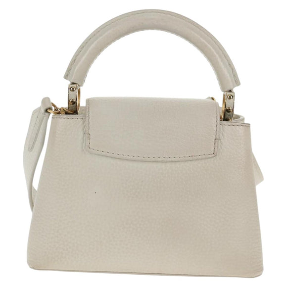 LOUIS VUITTON Capusine BB Bag Taurillon Leather 2way White M55832 LV Auth gh935V