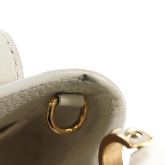 LOUIS VUITTON Capusine BB Bag Taurillon Leather 2way White M55832 LV Auth gh935V