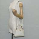 LOUIS VUITTON Capusine BB Bag Taurillon Leather 2way White M55832 LV Auth gh935V-33