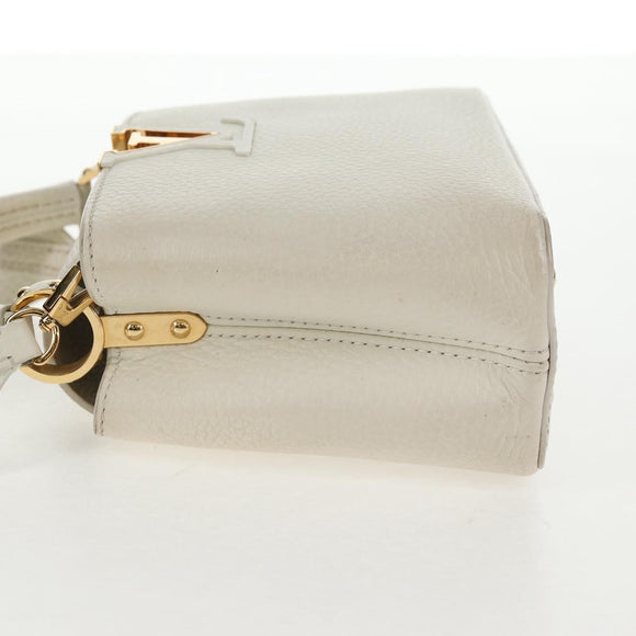 LOUIS VUITTON Capusine BB Bag Taurillon Leather 2way White M55832 LV Auth gh935V