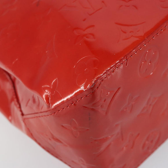 LOUIS VUITTON Monogram Vernis Reade MM Hand Bag Red Rouge M91086 LV Auth gh948