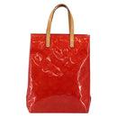 LOUIS VUITTON Monogram Vernis Reade MM Hand Bag Red Rouge M91086 LV Auth gh948-2