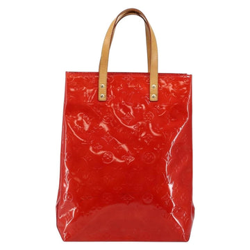 LOUIS VUITTON Monogram Vernis Reade MM Hand Bag Red Rouge M91086 LV Auth gh948 - 0