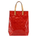 LOUIS VUITTON Monogram Vernis Reade MM Hand Bag Red Rouge M91086 LV Auth gh948-3