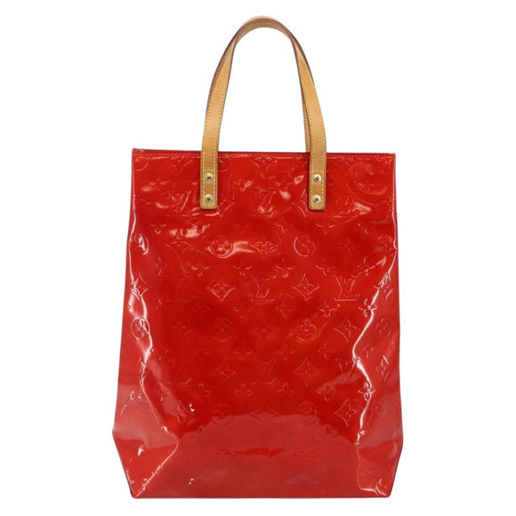 LOUIS VUITTON Monogram Vernis Reade MM Hand Bag Red Rouge M91086 LV Auth gh948