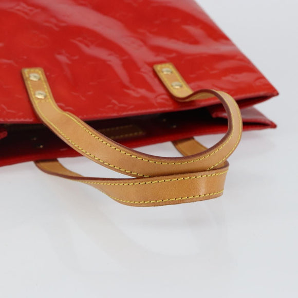 LOUIS VUITTON Monogram Vernis Reade MM Hand Bag Red Rouge M91086 LV Auth gh948