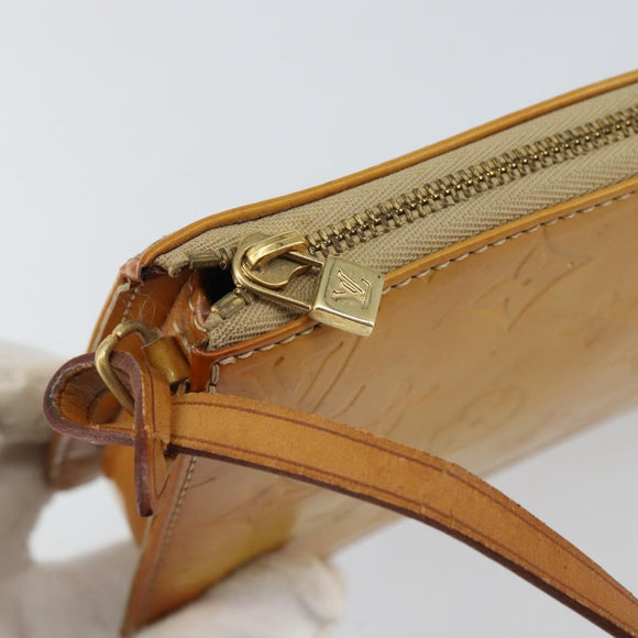 LOUIS VUITTON Monogram Vernis Lexington Pouch Beige M91010 LV Auth gh950