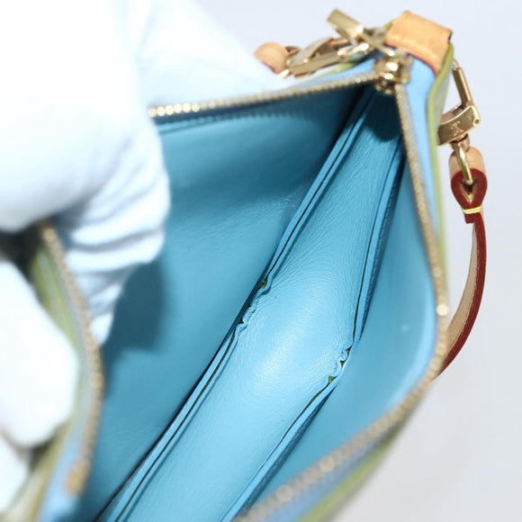 LOUIS VUITTON Monogram Vernis Lexington Pouch Baby Blue M91011 LV Auth gh953