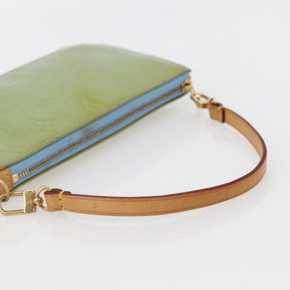 LOUIS VUITTON Monogram Vernis Lexington Pouch Baby Blue M91011 LV Auth gh953