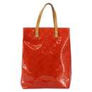LOUIS VUITTON Monogram Vernis Reade MM Hand Bag Red Rouge M91086 LV Auth gh954-13