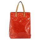 LOUIS VUITTON Monogram Vernis Reade MM Hand Bag Red Rouge M91086 LV Auth gh954-2