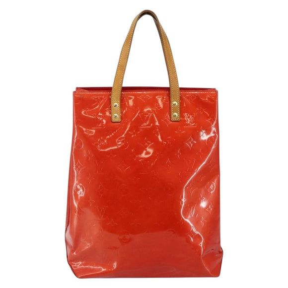 LOUIS VUITTON Monogram Vernis Reade MM Hand Bag Red Rouge M91086 LV Auth gh954