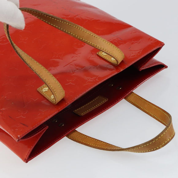 LOUIS VUITTON Monogram Vernis Reade MM Hand Bag Red Rouge M91086 LV Auth gh954