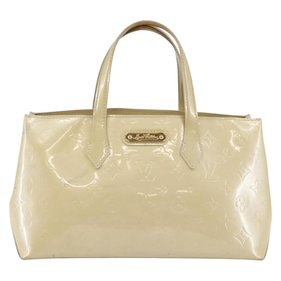 LOUIS VUITTON Monogram Vernis Wilshire PM Hand Bag Broncorail M91452 Auth gh956