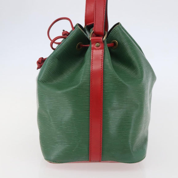 LOUIS VUITTON Epi Petit Noe Shoulder Bag Bicolor Green Red M44147 LV Auth gh959