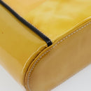 CHANEL Tote Bag Enamel Yellow Gold CC Auth gh968-11