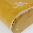 CHANEL Tote Bag Enamel Yellow Gold CC Auth gh968-13