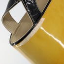 CHANEL Tote Bag Enamel Yellow Gold CC Auth gh968-15