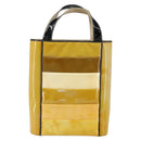 CHANEL Tote Bag Enamel Yellow Gold CC Auth gh968-2