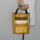 CHANEL Tote Bag Enamel Yellow Gold CC Auth gh968-23