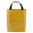 CHANEL Tote Bag Enamel Yellow Gold CC Auth gh968-3