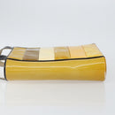 CHANEL Tote Bag Enamel Yellow Gold CC Auth gh968-5