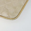 CHANEL Chain Tote Bag Lamb Skin Beige Gold CC Auth gh972-8