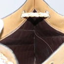 CHANEL Chain Tote Bag Lamb Skin Beige Gold CC Auth gh972-19