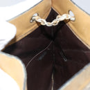 CHANEL Chain Tote Bag Lamb Skin Beige Gold CC Auth gh972-20