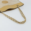CHANEL Chain Tote Bag Lamb Skin Beige Gold CC Auth gh972-7