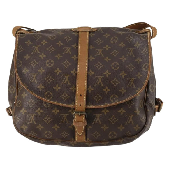 LOUIS VUITTON Monogram Saumur 35 Shoulder Bag M42254 LV Auth gh978