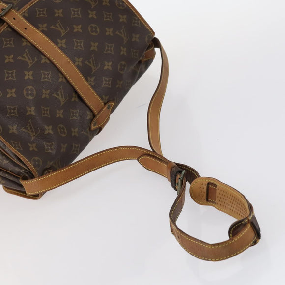 LOUIS VUITTON Monogram Saumur 35 Shoulder Bag M42254 LV Auth gh978