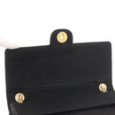CHANEL Matelasse Chain Shoulder Bag Cotton Black Gold CC Auth gh984-18