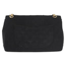 CHANEL Matelasse 25 Chain Shoulder Bag cotton Black Gold CC Auth gh984-2