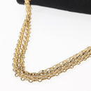 CHANEL Matelasse Chain Shoulder Bag Cotton Black Gold CC Auth gh984-7